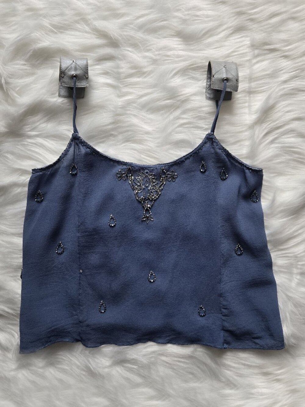 Matthew‎ Williamson Sleeveless Beaded Embellished Top Blue - Picture 6 of 11